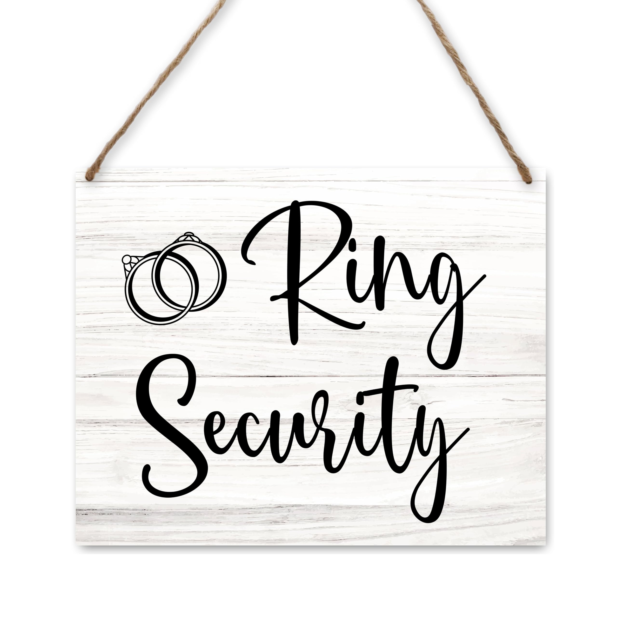 patcate Ring Bearer Sign, Wedding Signs Ring Security Wood Plaque, Rustic Wedding Home Wall Hanging Decor Here Comes The Bride Sign (A07)