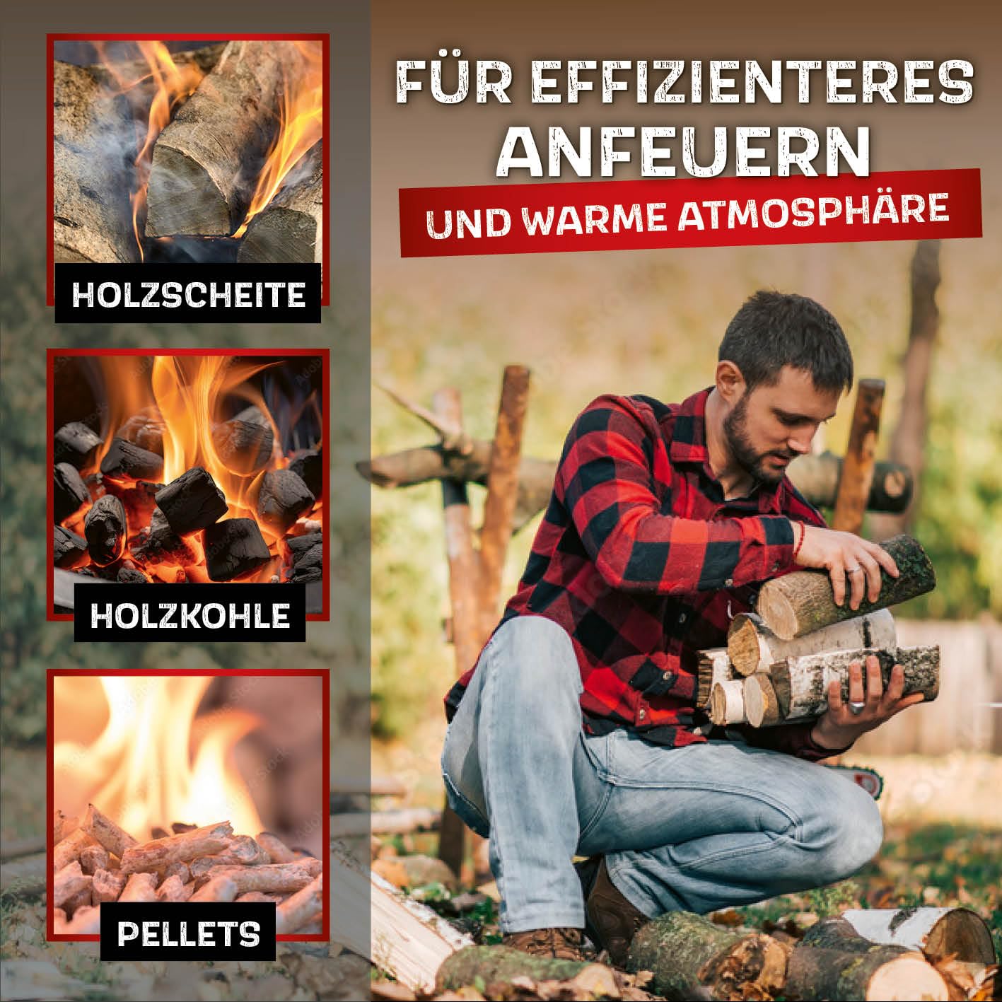 LANDMANN rauchfreier Feuerkorb, klein | 360° Luftzirkulation | Besonderes Flammenspiel | Pulverbeschichteter Stahl | Ideal für gemütliche Abende | Inkl. Schürhaken [52,5 x 51,5 x 57 cm - 14,8 kg]