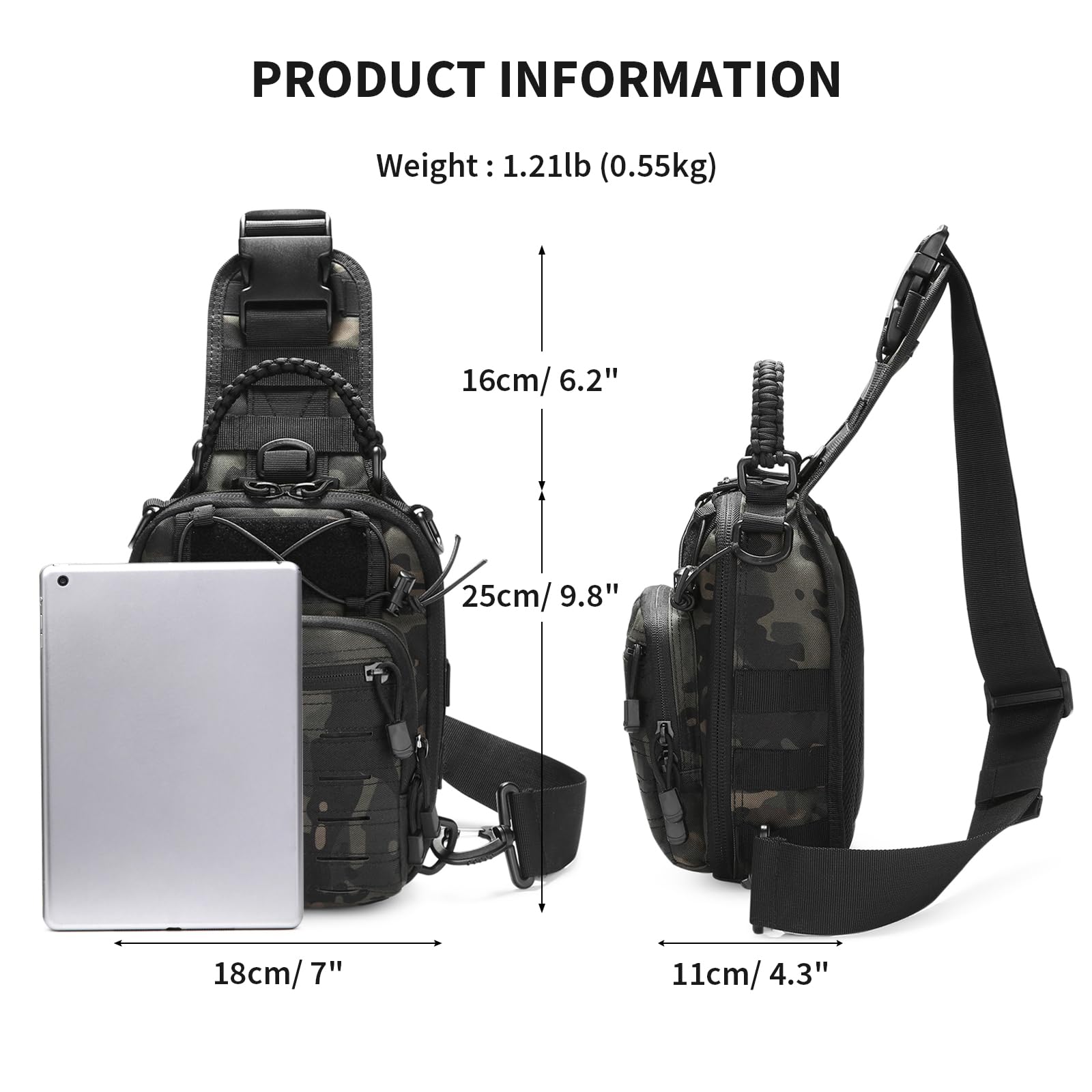 Huntvp Tactische Militaire Schoudertas Leger Crossbody Tas Rugzak Voor Reizen Wandelen En Kamperen 592703160