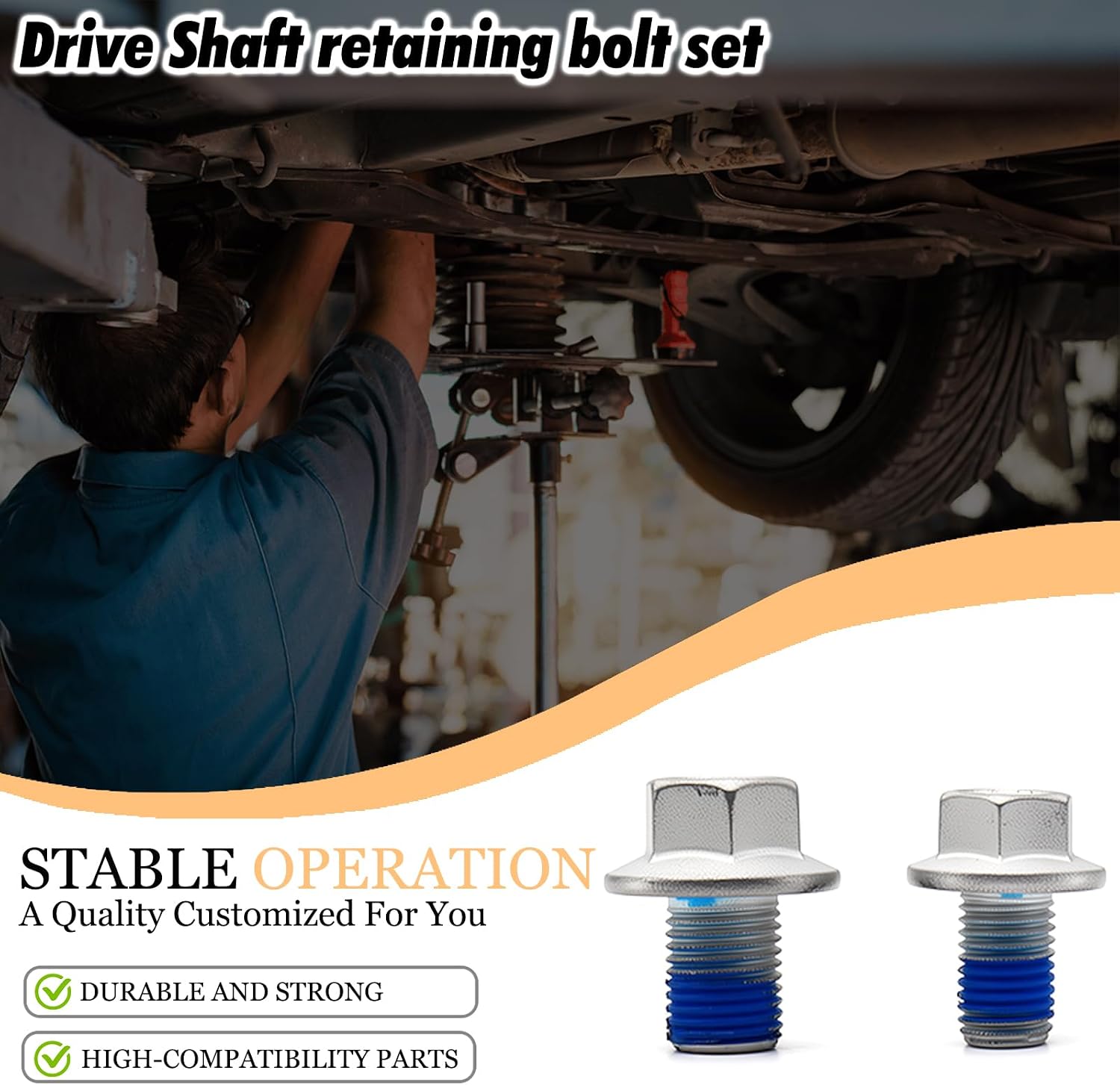 2 Pcs Drive Shaft retaining Bolt Set with Washers,Propshaft Driveline for Can-Am ATV,Replace OE 250200014, 250000615, 250200102, 250000359
