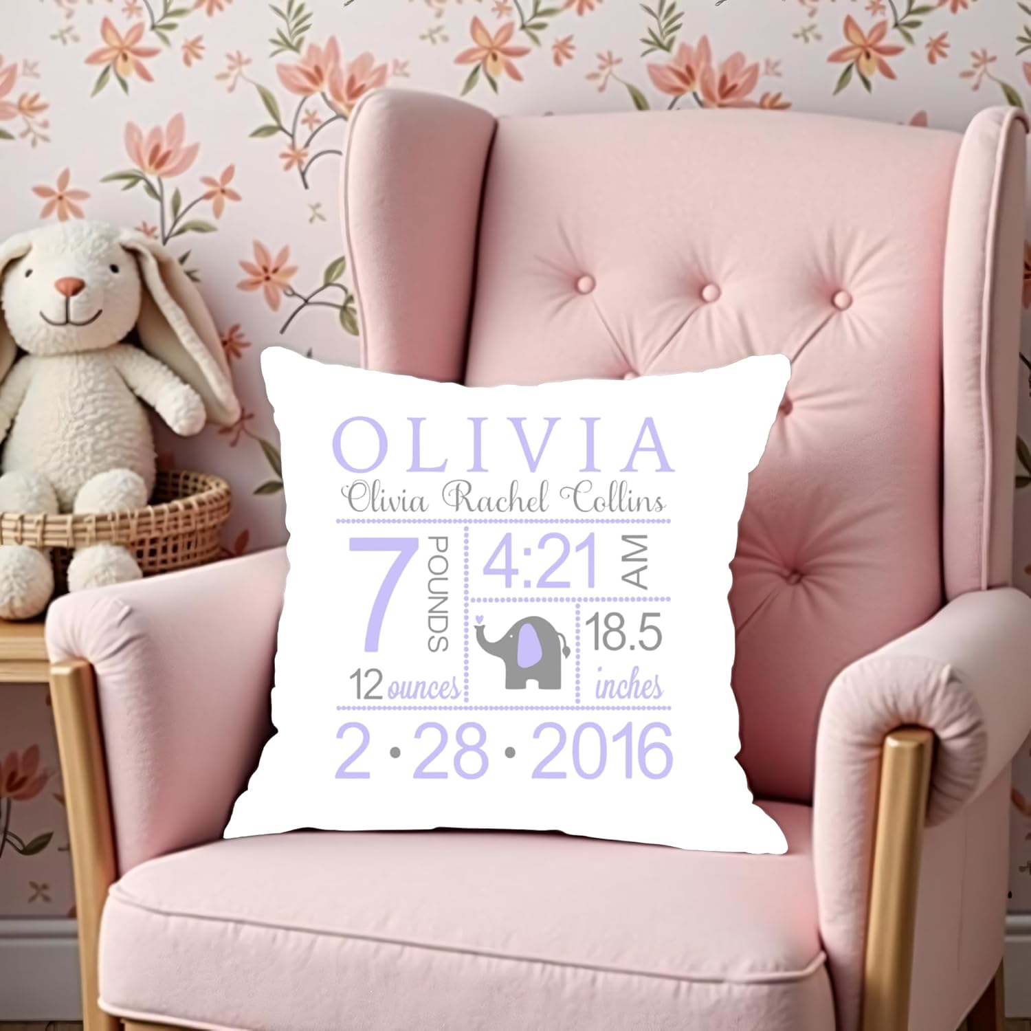 Personalized Baby Birth Announcement Pillow Cover – Ideal Gift for New Parents