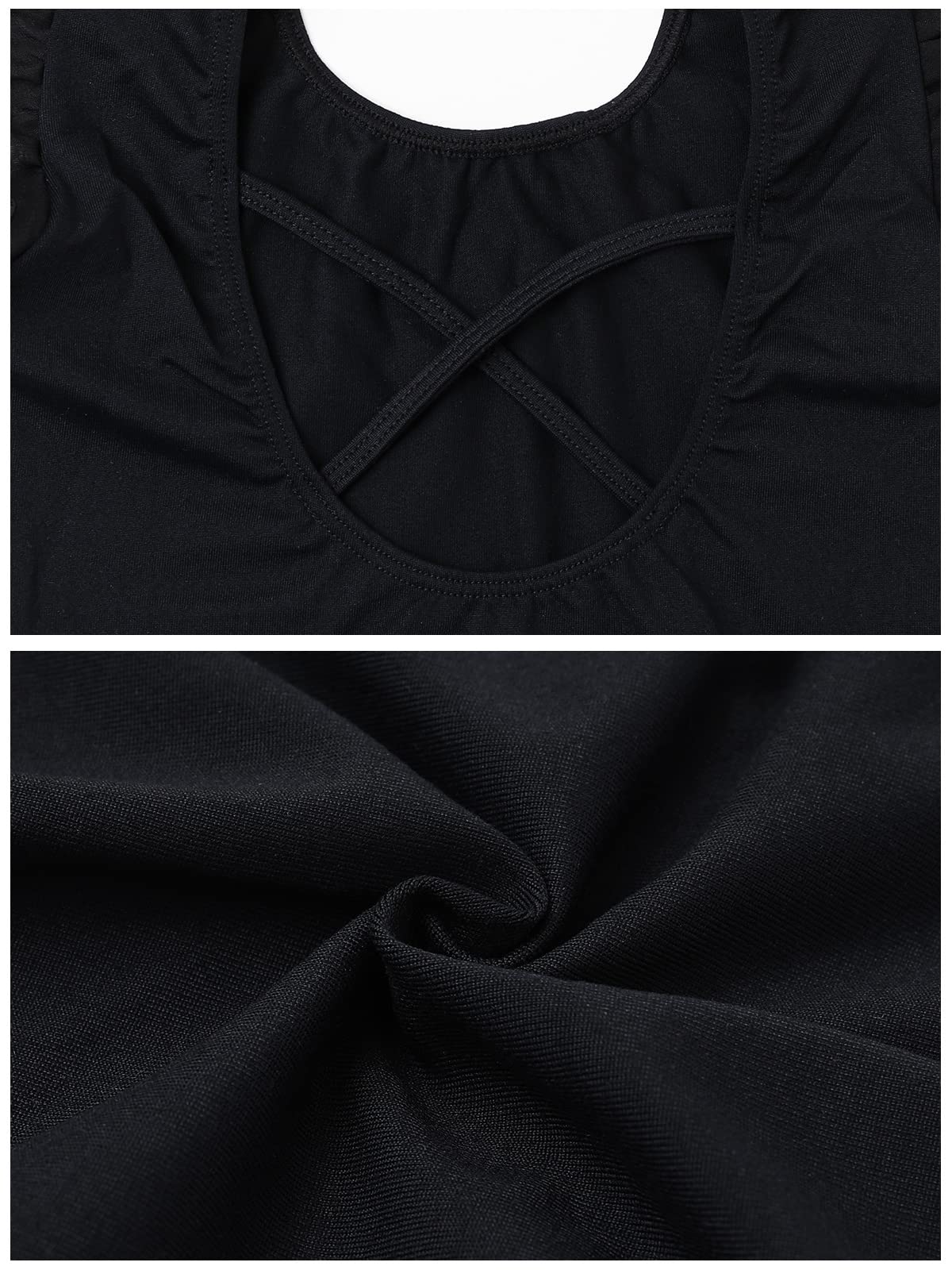 Bezioner Maillot Ballet Niña Maillot de Danza Leotardo Gimnasia Manga de Soplo para 3-12 Años — view 6
