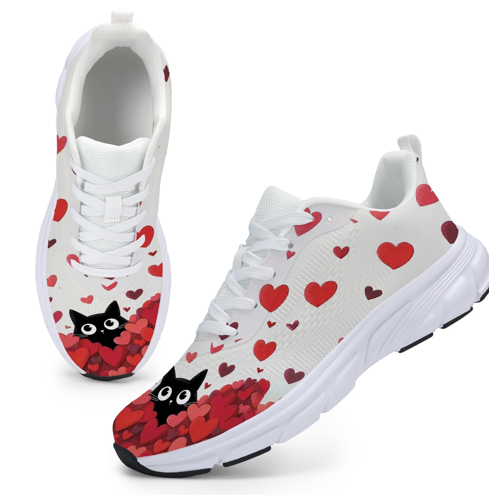 Women Shoes Print Sneakers Lightweight Breathable Comfortable Casual Lace Up Walking Runn…