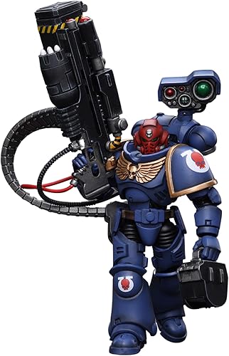 Miniatura 5 de JOYTOY Warhammer 40K 118 Figura de acción de sargento de desolación de Ultramarines con colección Vengor Launcher, modelo de anime de regalo (4