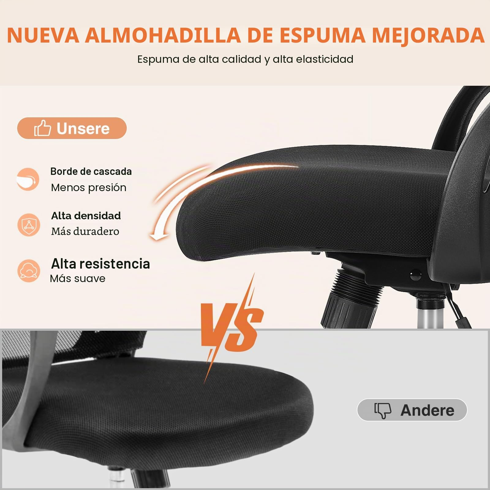 Sweetcrispy Bürostuhl Ergonomisch Escritorio con Soporte Lumbar, Altura Ajustable, reposabrazos, Silla Adecuada para Oficina y Dormitorio, Metal Plástico, Negro, Normal