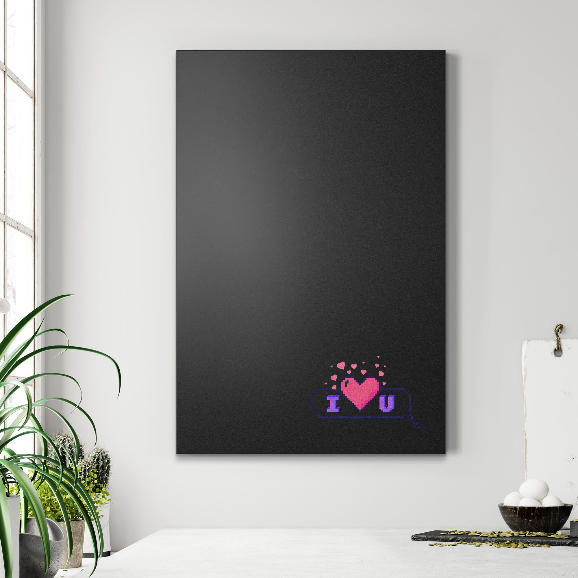 DEQORI Magnetyczna tablica do pisania kredą z nadrukiem UV, motyw "Retro Love Message", prostokątna, 60 x 90 cm, metalowa tablica kredowa do pisania – dekoracja ścienna do kuchni, korytarza, pokoju