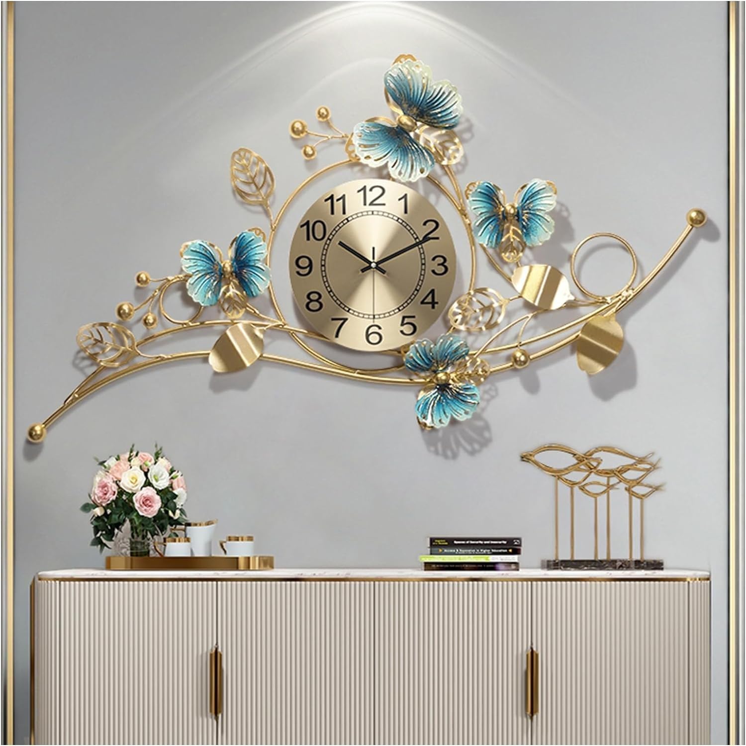 SaryEdge Wall Clock Silent Art Wall Clock Large Wall Clocks for Living Room Decor, Modern Pendulum Wall Clock Silent Non-Ticking for Bedroom Kitchen Office Wall Wall Decor Clock,
