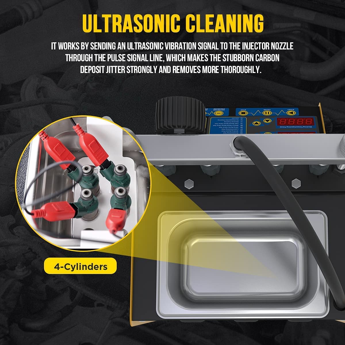 Ultrasonic Wave Fuel Injector Cleaner and Tester 4Cylinder Automotive