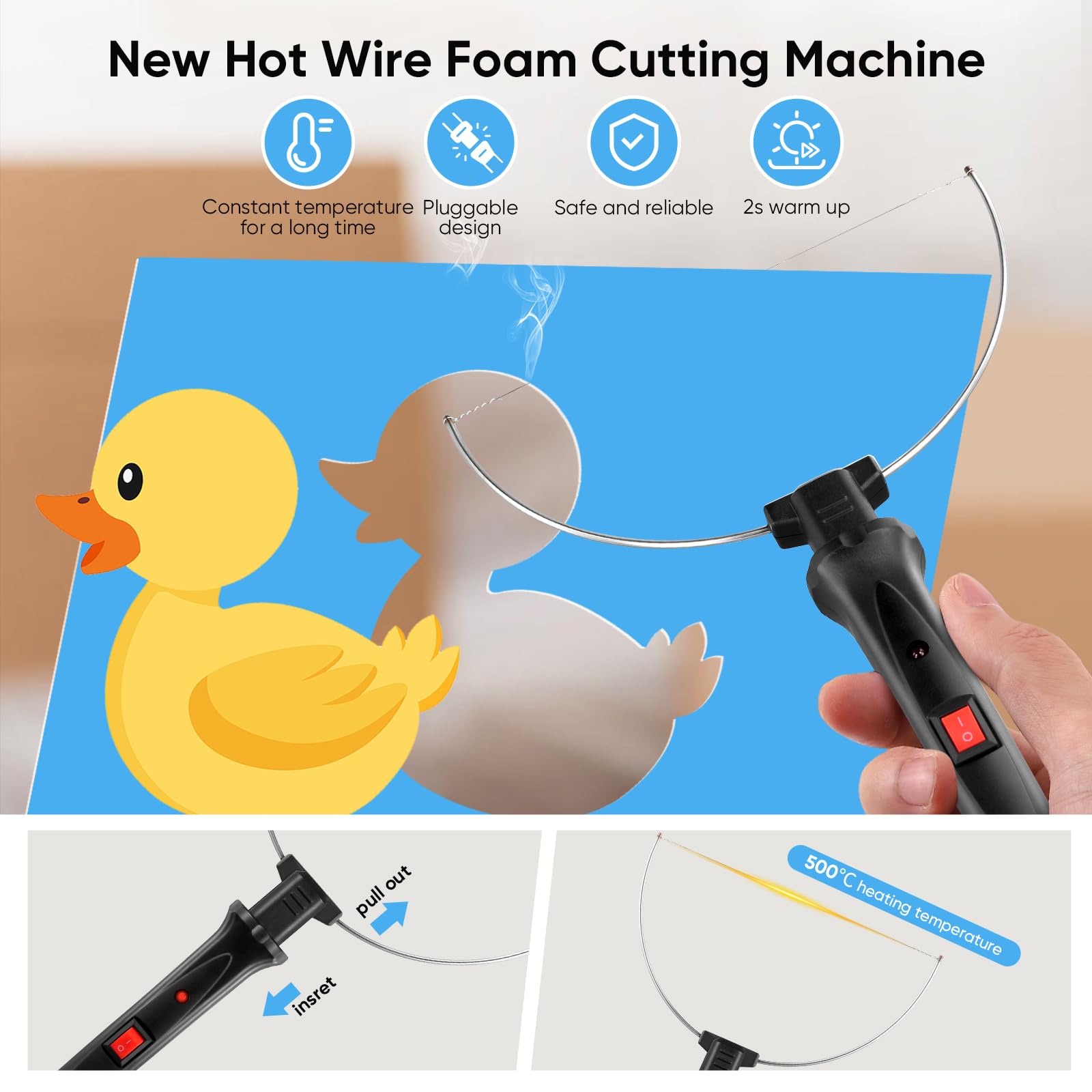 4 in 1 Hot Wire Foam Cutter Set, 9Pcs Electric Styrofoam Cutting Tool with Digital Voltage Controller - Image 2