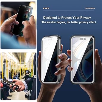 Magnetic Privacy Screen Case for iPhone 15 with Full Body Protection