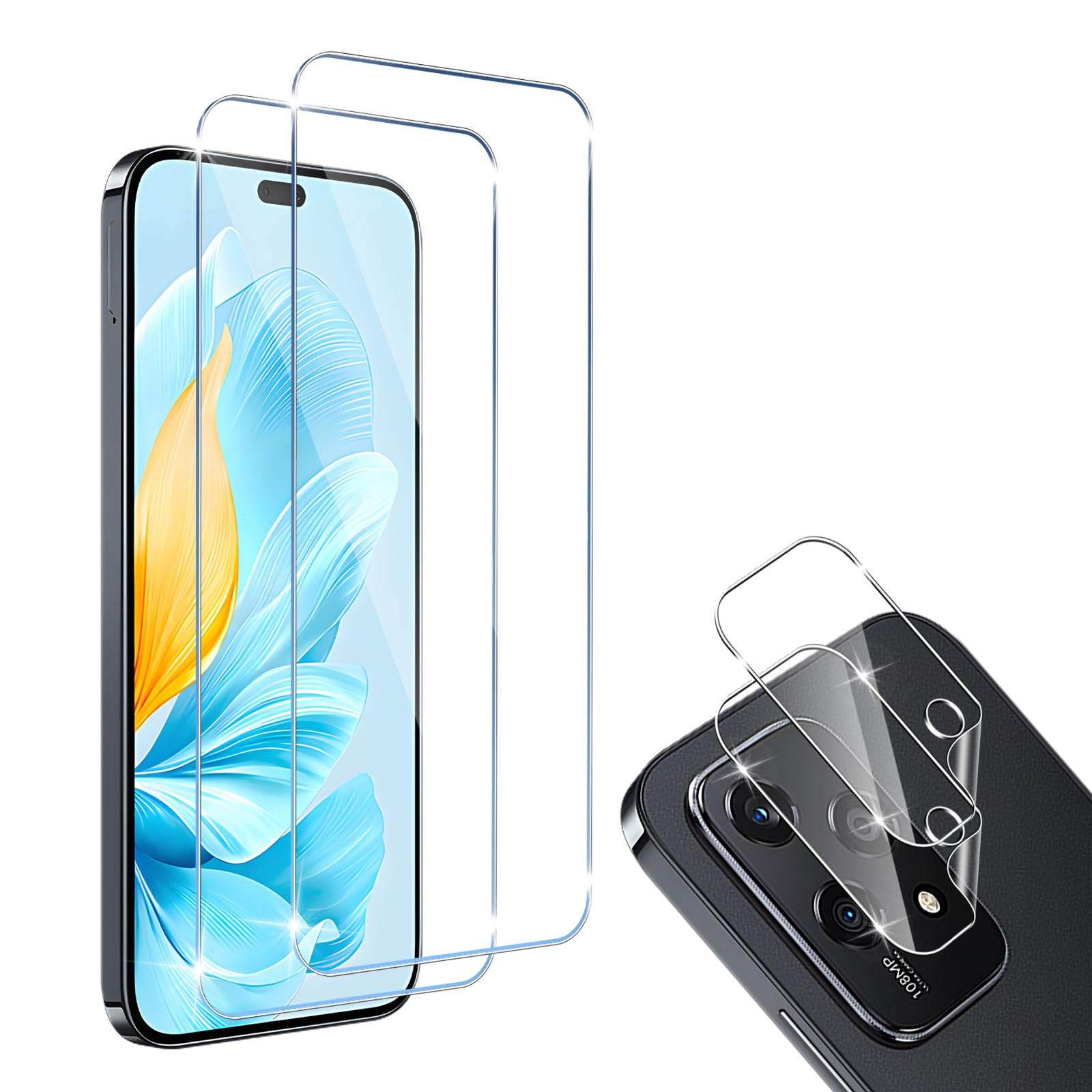 X-Dision 3 Pellicole In Vetro Temperato Per Huawei Honor 9 Lite - Durezza 9H E Anti Graffio - Kit Con Panno E Salviette - 2