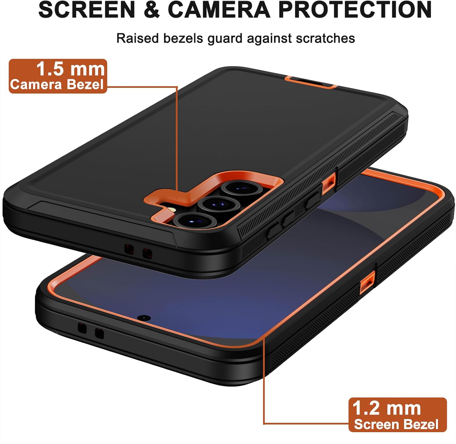 RubCase for Samsung Galaxy S24 FE Case with Belt Clip Holster, 2 x Screen Protector, Heavy Duty Military Grade Full Body Shockproof Rugged Protective Cover for Samsung Galaxy S24 FE Orange - Image 5