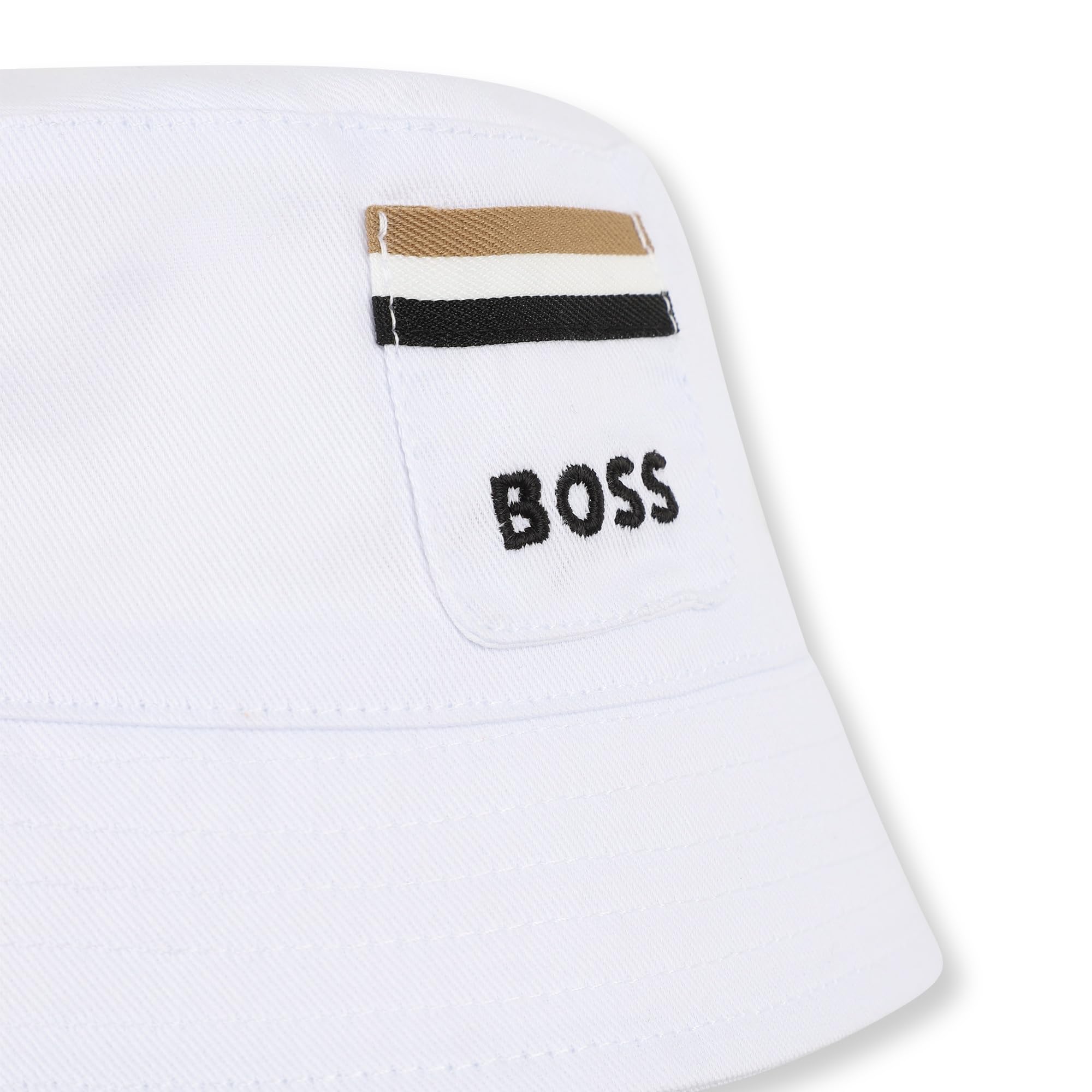 Boss, Cappello in Cotone Biologico, Ricamo, Bambino, Bianco, 42
