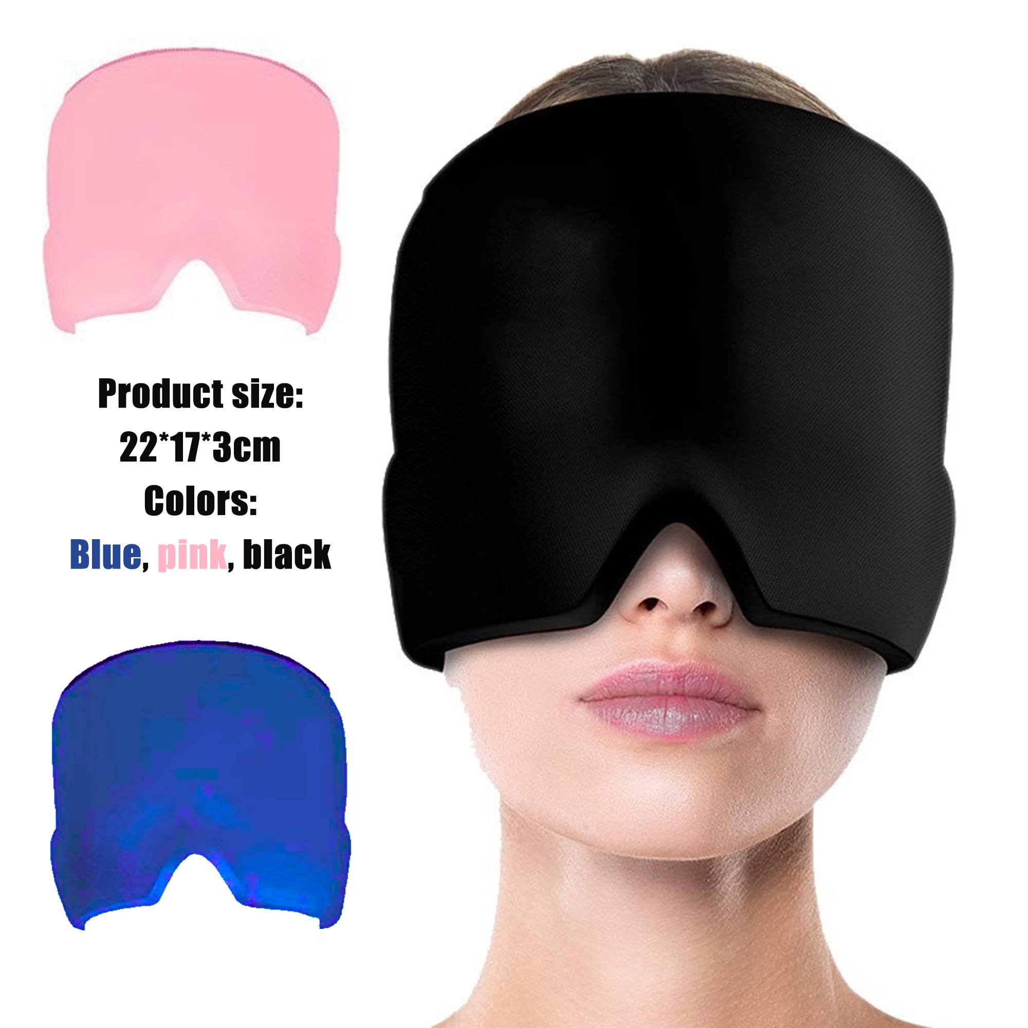 Gel cap Per Emicrania, un Buon Cappello Per Alleviare l'emicrania, Si Rilassa Quando Attacchi di Emicrania, Gel Riutilizzabile, Cappuccio per Emicrania e Sinusite che Copre la Testa(Blu)