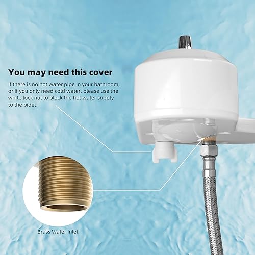Vista 8 de Hibbent Accesorio de bidé para inodoro, boquilla doble autolimpiante, rociador de agua fría y caliente, asiento de inodoro mecánico no eléctrico
