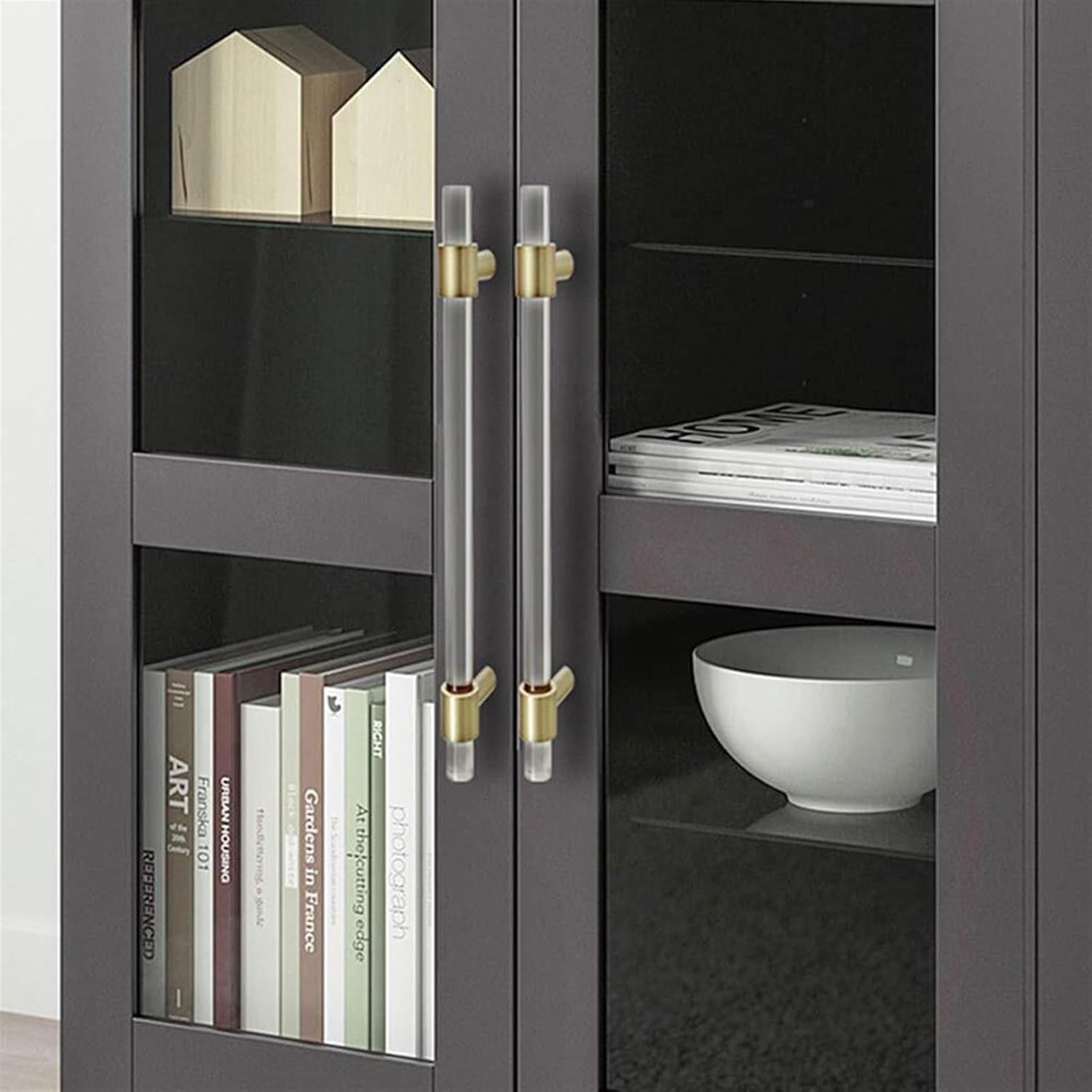 ,Door Cupboard Knobs,Furniture Drawer Pulls,Round Transparent Acrylic Cabinet Handle Furniture Handles Handles Acrylic Furniture Handle Kitchen Drawer Knobs Gold Modern Knob Clear Crystal Hand Furnitu