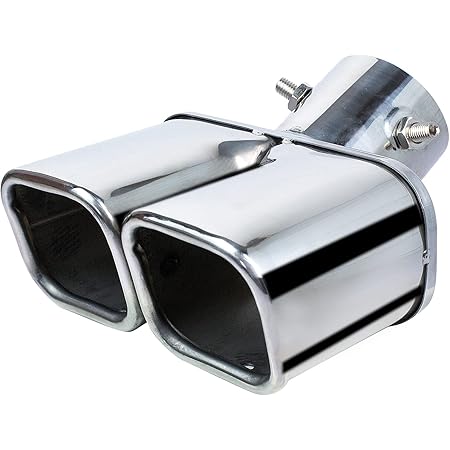 Universal Auspuffspitze 63mm Doppel-Barrel - Schwarz Edelstahl Endrohr Für Auto