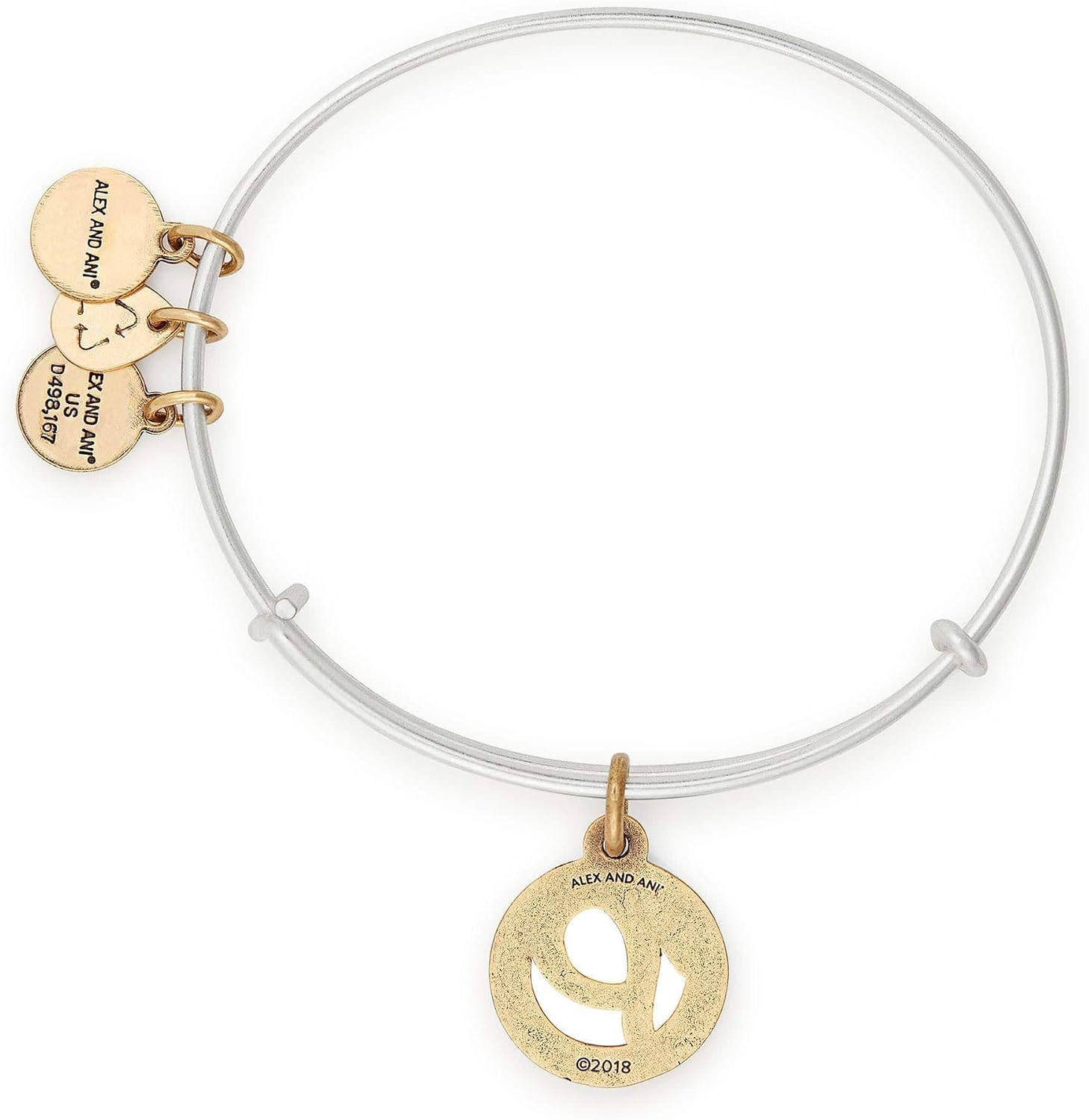 Alex and Ani Women's Initial P Charm Bangle