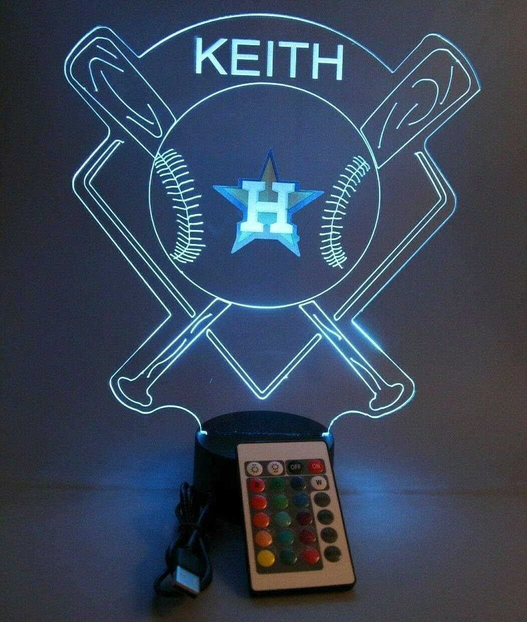 American Pro Baseball Stadium Sports Fan, Team Choice at Checkout, Lamp Night Light LED Personalized Free Featuring Licensed Decal, Room Man Cave Decor 16 Colors with Remote, A Must Have! : Sports & Outdoors