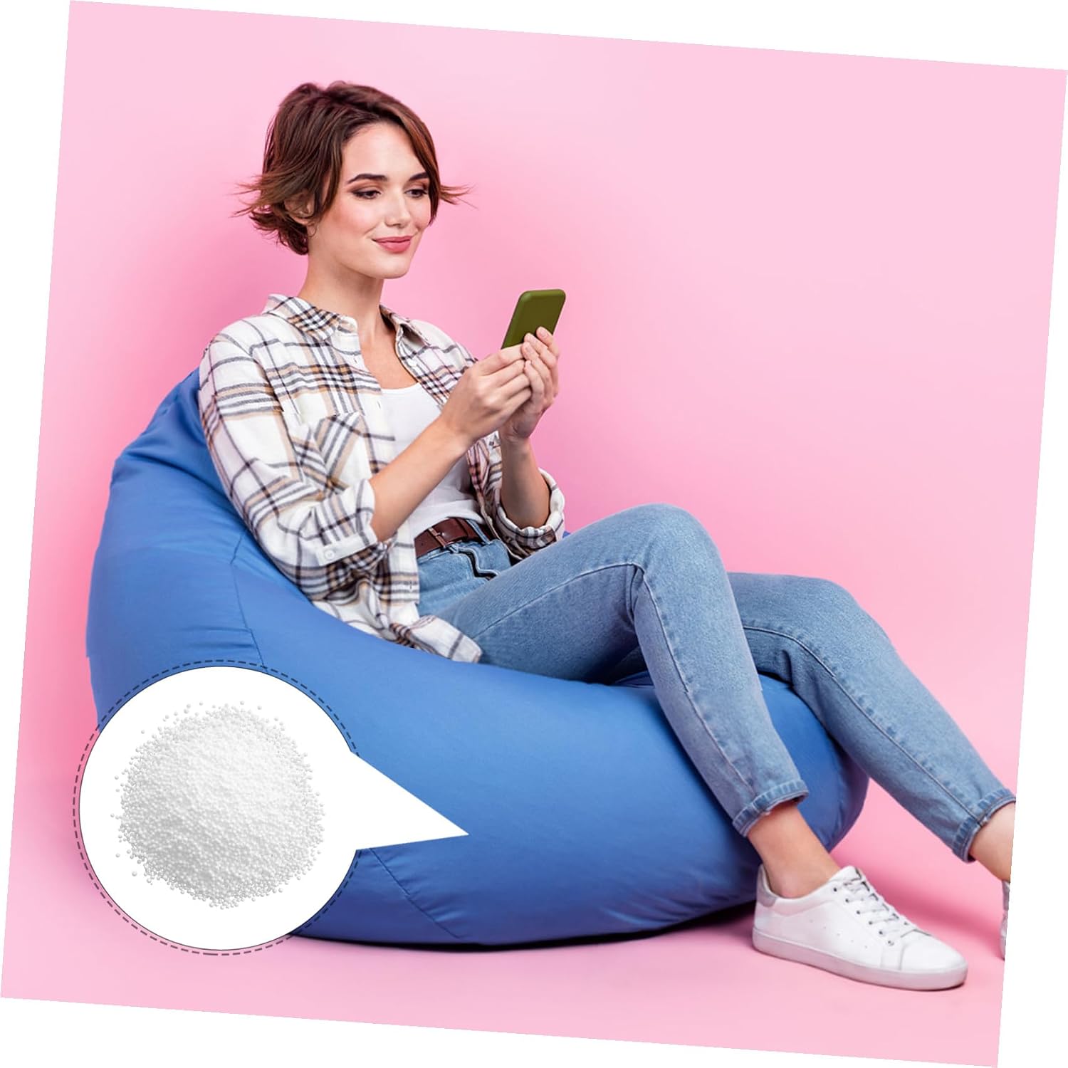 1bag Bean Bag Chair Filler Foam Beads Soft Comfortable Cushioning for Bean Bag Chairs Sofas and Pillows Pack of White Foam Pellets