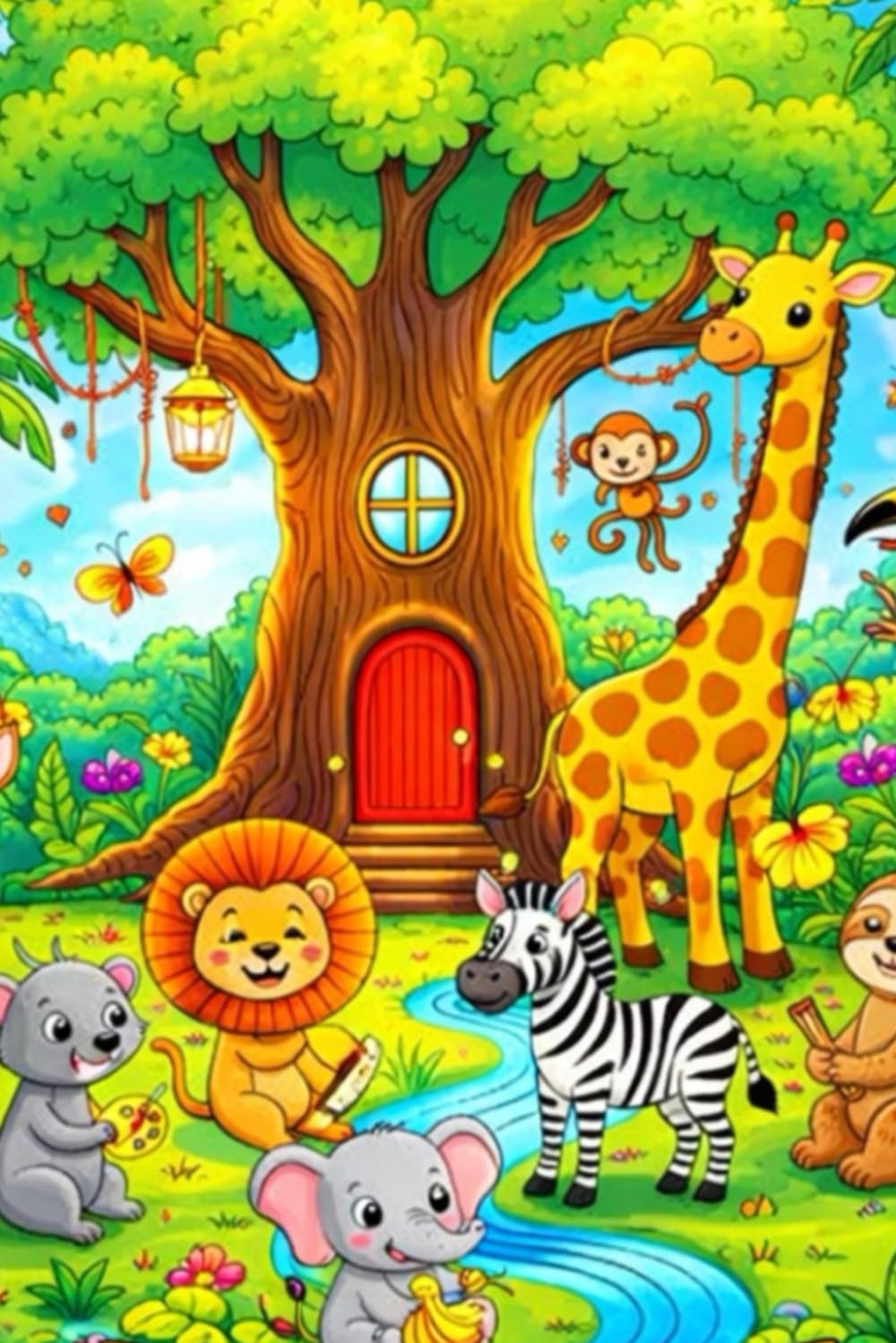 Jungle team: Kids coloring book