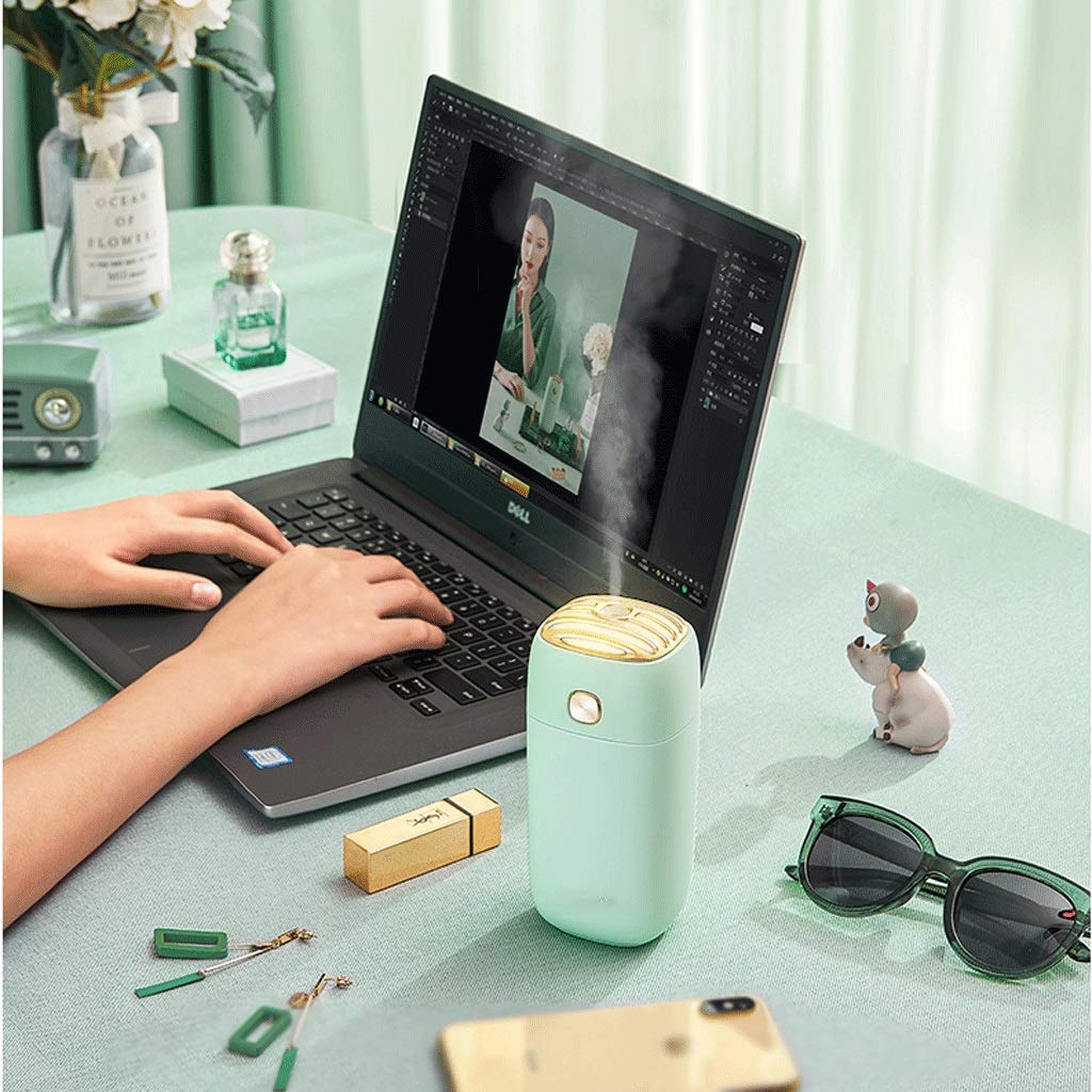 Nawilżacz przenośny nawilżacz 260 ml, mini nawilżacz zimnej mgły z lampką nocną, osobisty nawilżacz USB automatycznie wyłączany, ultramiękki, 2 tryby natrysku, odpowiedni dla rodziny, dziecka, sypialni, biura