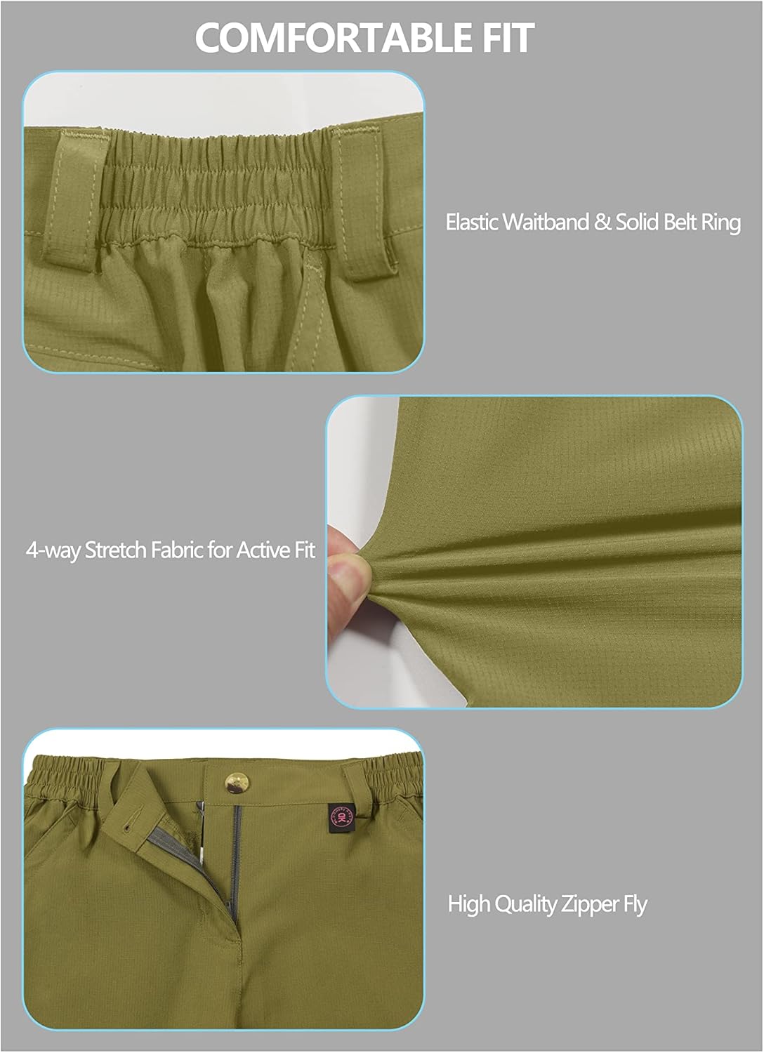 Little Donkey Andy Women's Hiking Cargo Shorts 10 Inches Lightweight Outdoor Golf Casual Shorts with 6 Pockets - Image 6