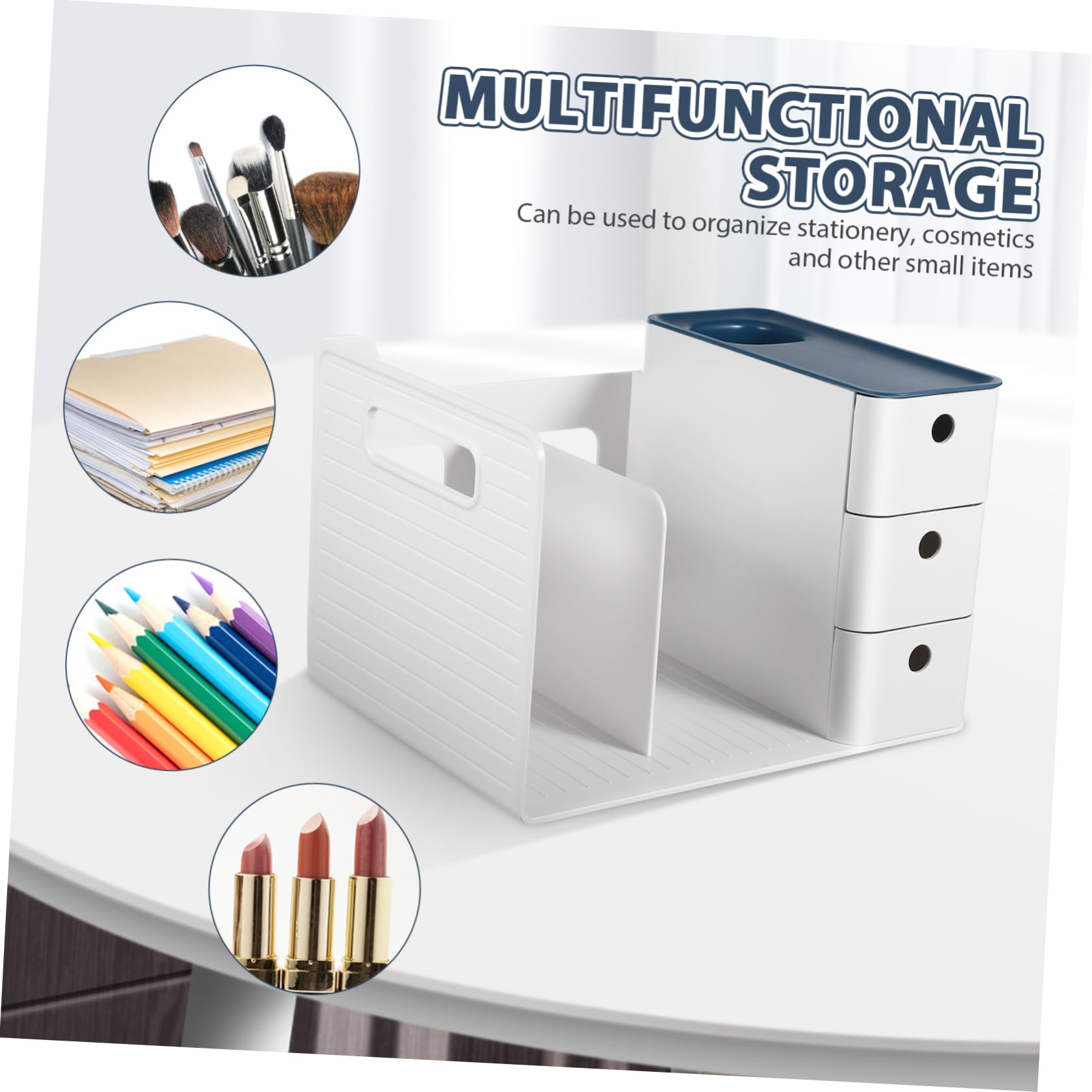 SOIMISS Organizador de Escritorio de Plástico Diseño de Cajón para Material de Oficina y Papelería Multifuncional