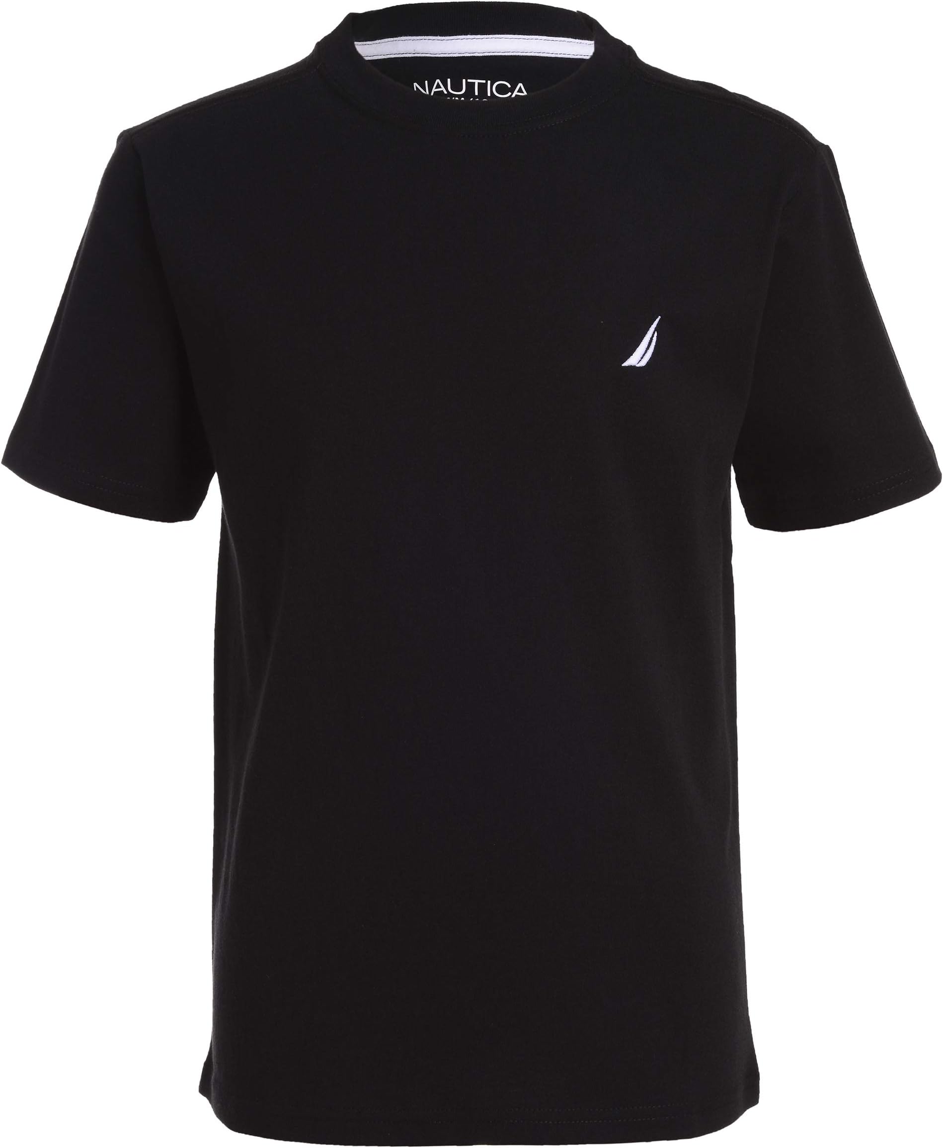 NauticaBoys' Short Sleeve Solid Crew Neck T-Shirt, Soft, Comfortable, Relaxed Fit
