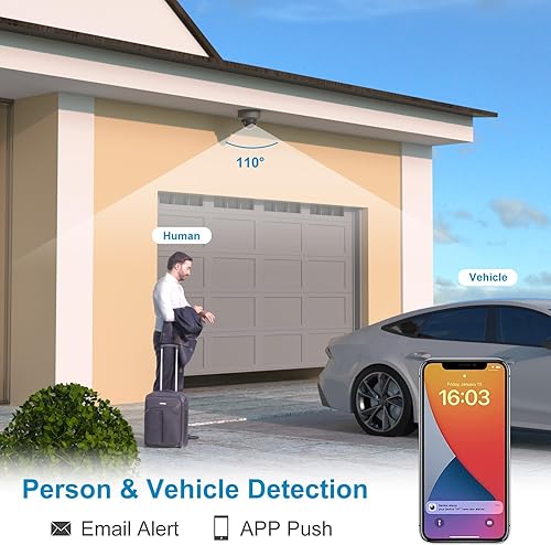 Miniatura 2 de Anpviz Sistema de cámara de seguridad PoE de 8 canales de 6 MP, cámara domo IP PoE con cable de 6 MP, color negro con detección inteligente de