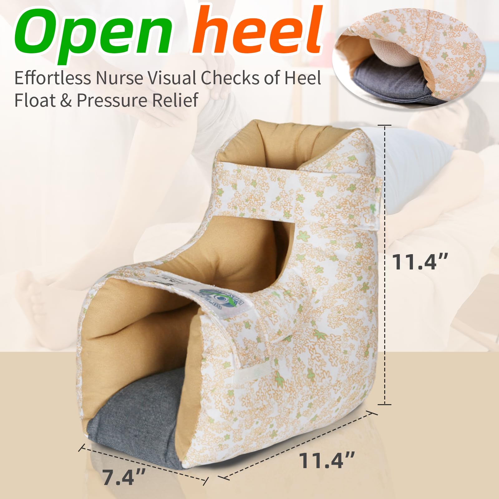 Coussinet de talon anti-escarres avec motif chaud – Coussin de pied pour guérir les douleurs au talon et les blessures, idéal pour les personnes âgées ou alitées