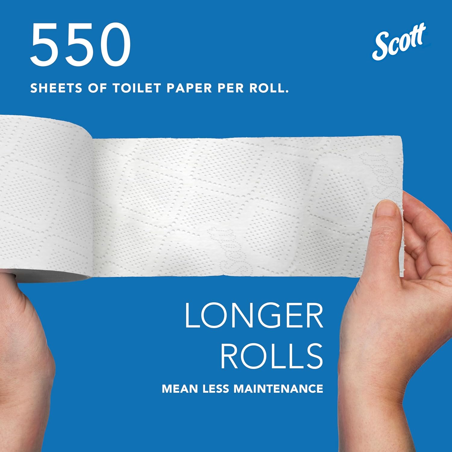 Scott Professional Standard Roll Toilet Paper, Bulk (04460), 2-Ply, Elevated Design, White, Individually Wrapped (80 Rolls of 550 Sheets, 44,000 Sheet Total)