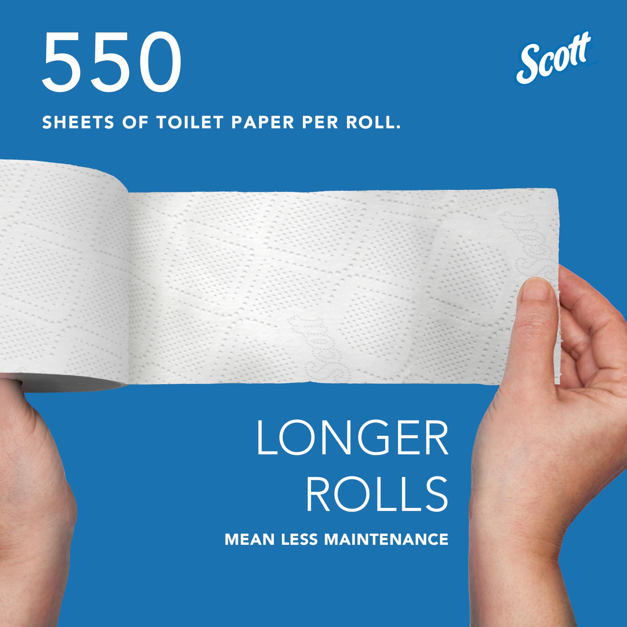 Scott 13607 Rollo de papel higiénico estándar, 2 capas, 550 hojas por rollo (caja de 20 rollos)