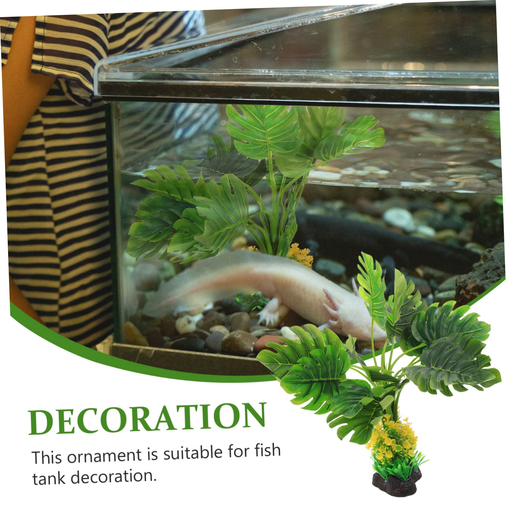 YARNOW 3 Piezas Pecera Paisajismo Agua Plantas Tanque De Peces De Acuario Decoración De Peces Acuario De Peces Plantas Artificiales Rocas De Pecera Accesorios Equipo El Plastico Green