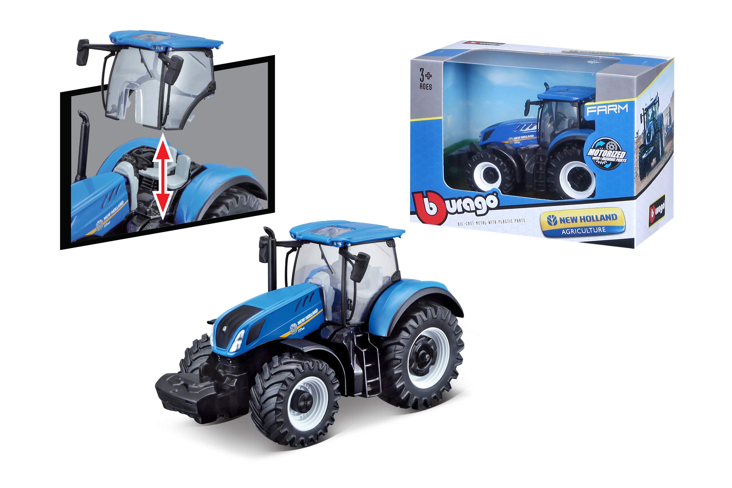 Bburago NEW HOLLAND T7.315 TRACTOR, Green, Small - Image 4