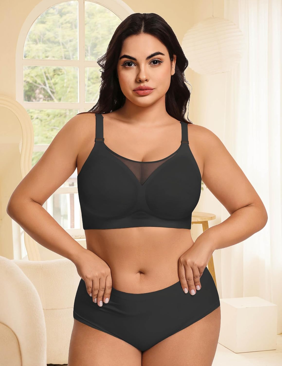 Avidlove Wireless Bras for Women Seamless Push Up Full Coverage Bra Mesh Comfy Bralette Tshirt Everyday Bras - Image 4