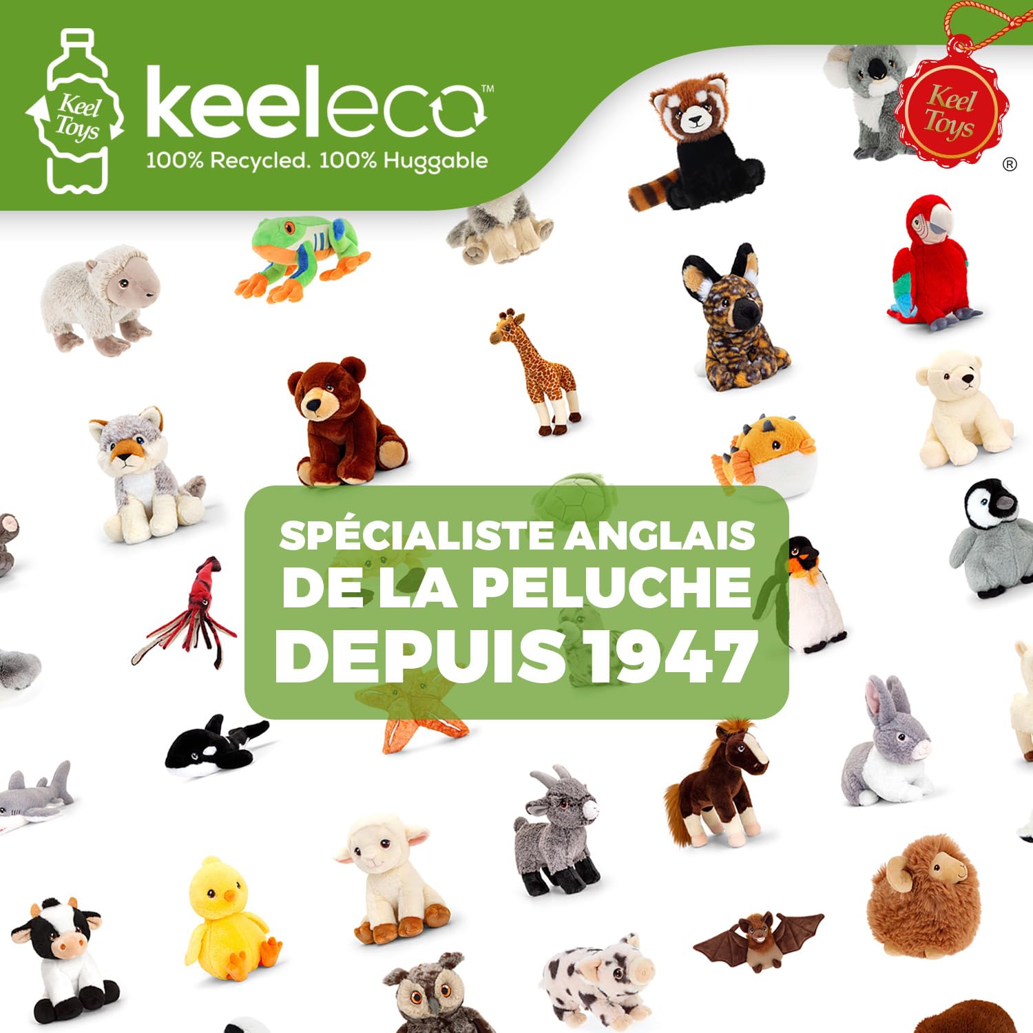 Keel Toys KEELECO – Peluche 100% Reciclado, Juguete ecológico para niños, Peluche Estrella de mar, 25 cm, SE1015, Naranja