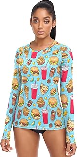 Camiseta de protección contra erupciones para mujer, de manga larga, UPF 50+, para senderismo, surf, pesca