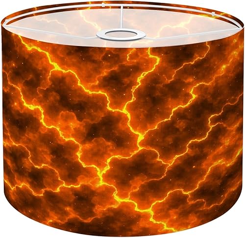 Miniatura 18 de Lamp Shades Set of 2 Wavy Swirl Psychedelic Groovy 70s 1970s Style Mid Century Orange Retro Drum Lamp Shades for Table Lamps Floor Lamps Pendant