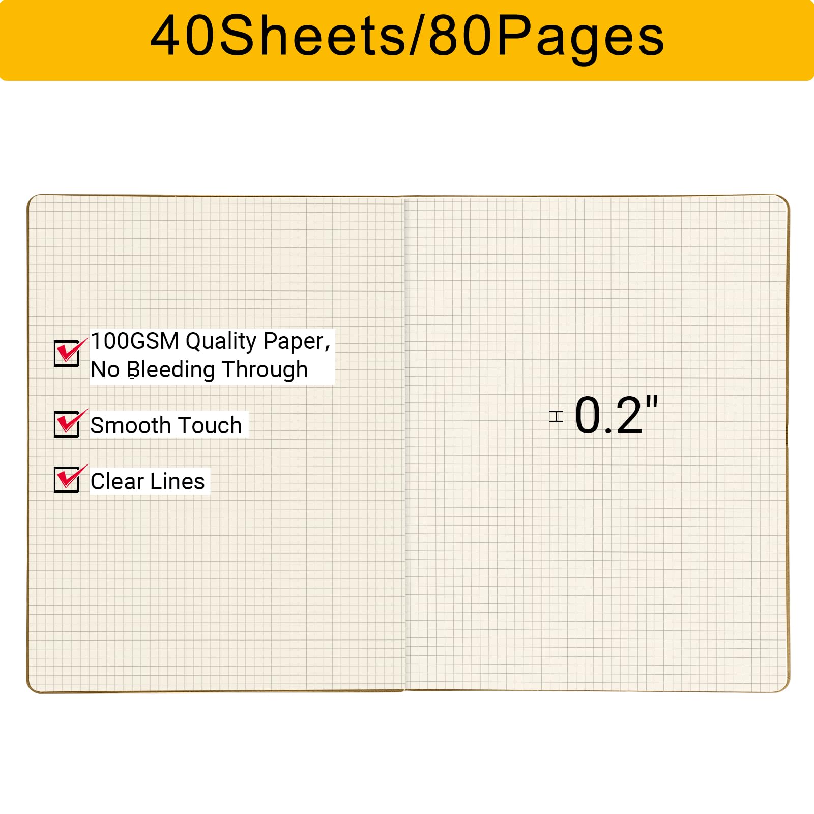 EUSOAR Quaderno, 6 confezioni grandi A4 21,6 x 27,9 cm, 40 fogli/80 pagine, carta spessa 100 g/m², quaderno per studenti, quaderno per schizzi, diario, diario, soggetto, agenda, diario