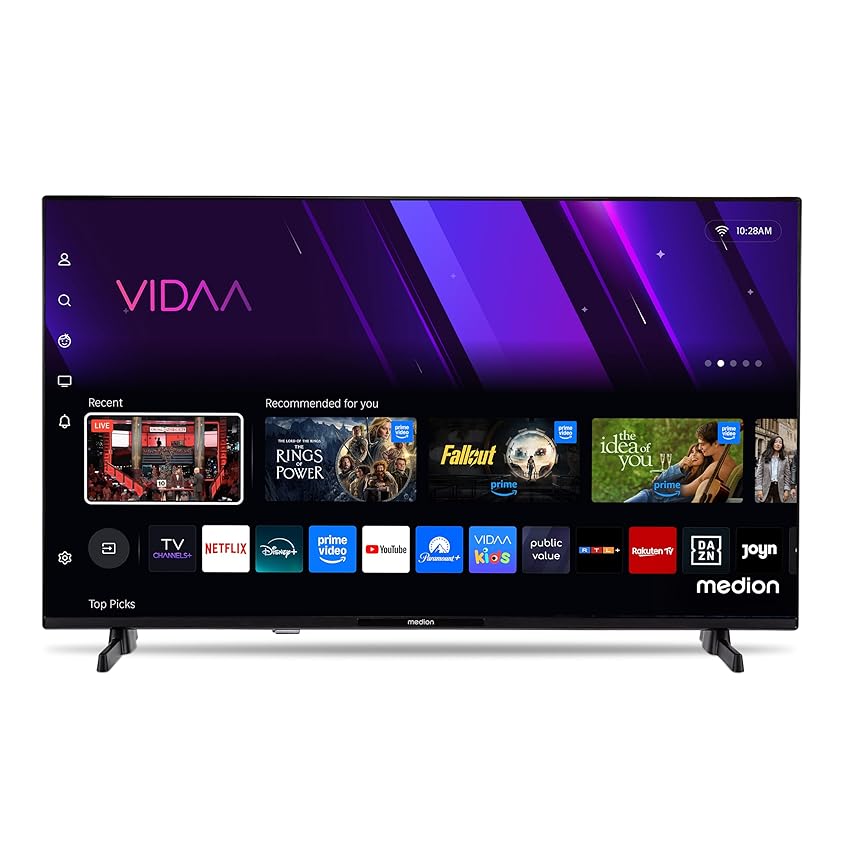MEDION TV Full HD 80 cm (32 pollici) (Smart TV, HDR, VIDAA Store, Netflix, Prime Video, Disney+, DAZN, Paramount+, HbbTV, PVR, Bluetooth), MD 832101