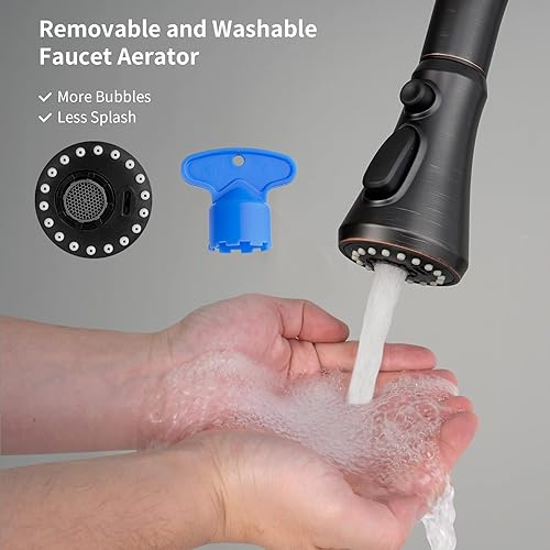 Miniatura 3 de Hibbent Cabezal pulverizador extraíble, boquilla rociadora de 3 funciones certificada por NSFANSICAN 61 y CUPC, 15 adaptadores, repuesto de cabezal