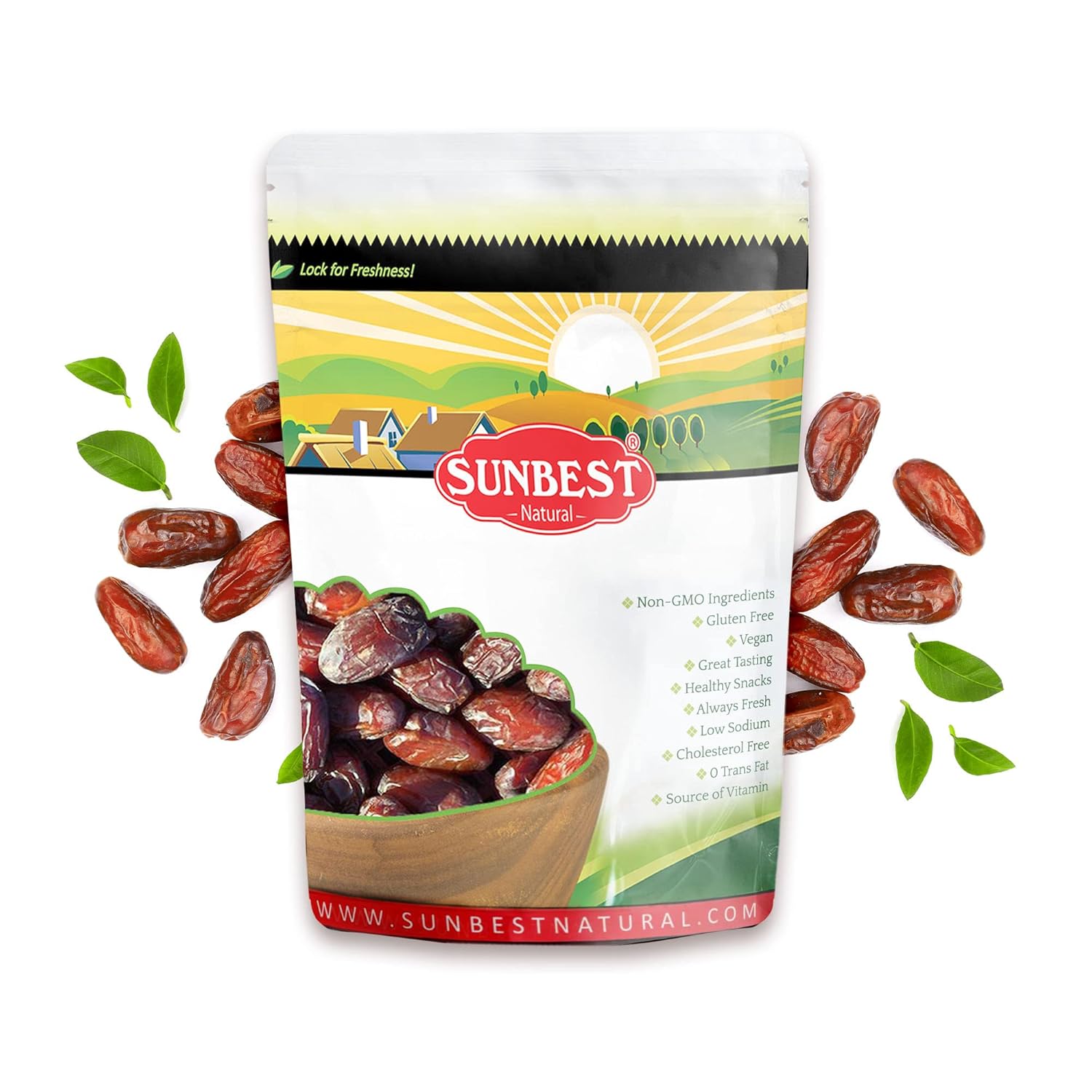 Sunbest Natural Sun Dried Dates, Bulk Dried Fruit Snacks