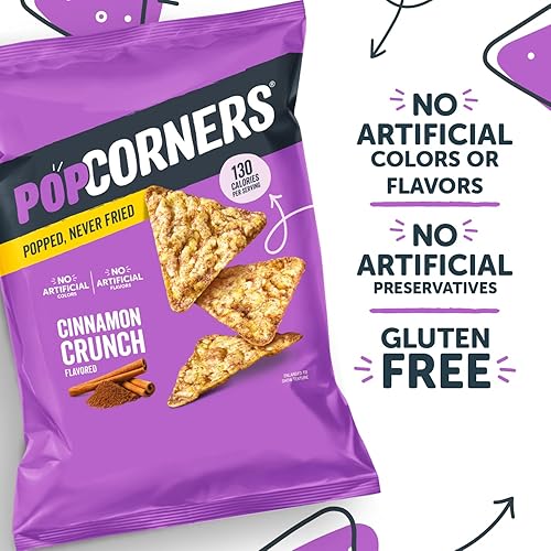 Miniatura 21 de Popcorners - Paquete de bocadillos sin gluten, Cheddar blanco, 1oz (paquete de 20)