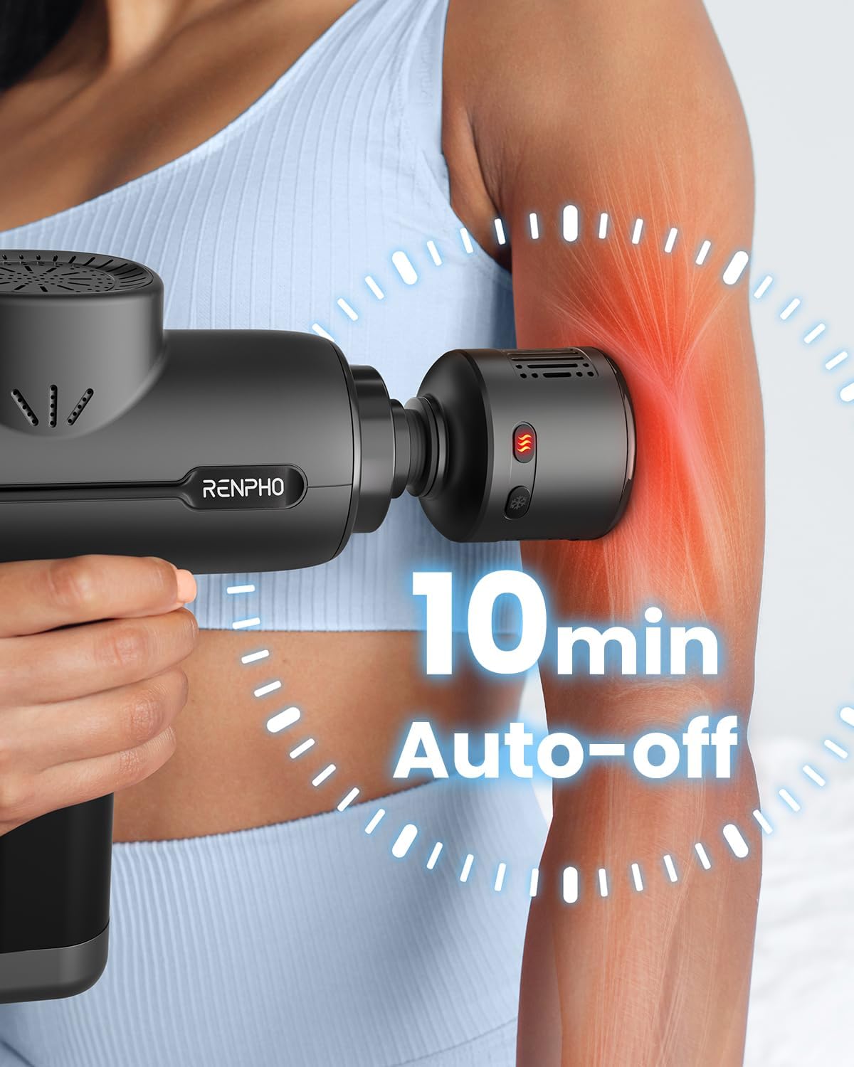 RENPHO Massage Gun Head with 10-minute auto-off feature