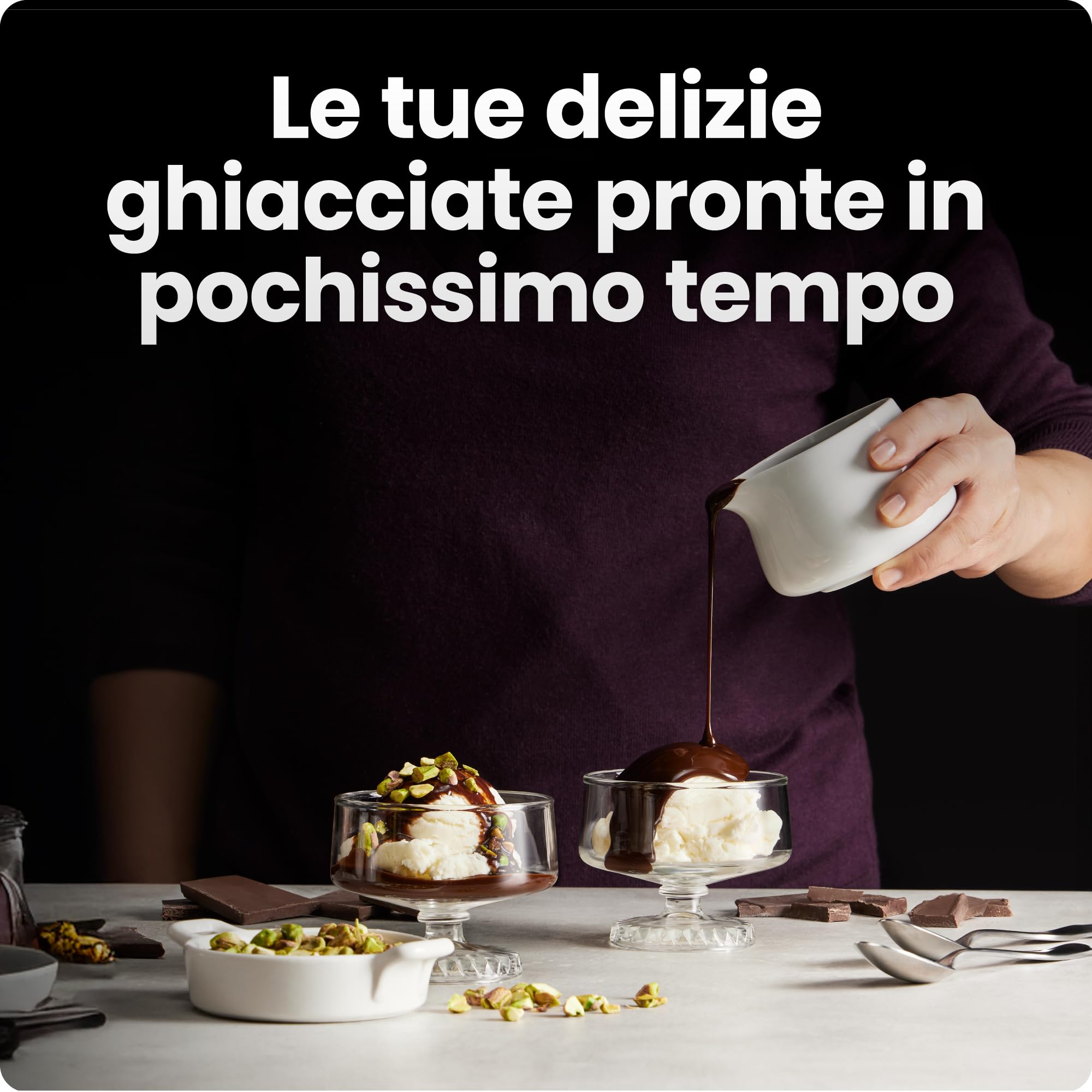 Iceman da Chefman Gelatiera, Niente Pre-congelamento, con Compressore Integrato, Per Gelato, Yogurt Gelato, Sorbetto, Gelato Italiano, Display Digitale e 3 Preimpostazioni