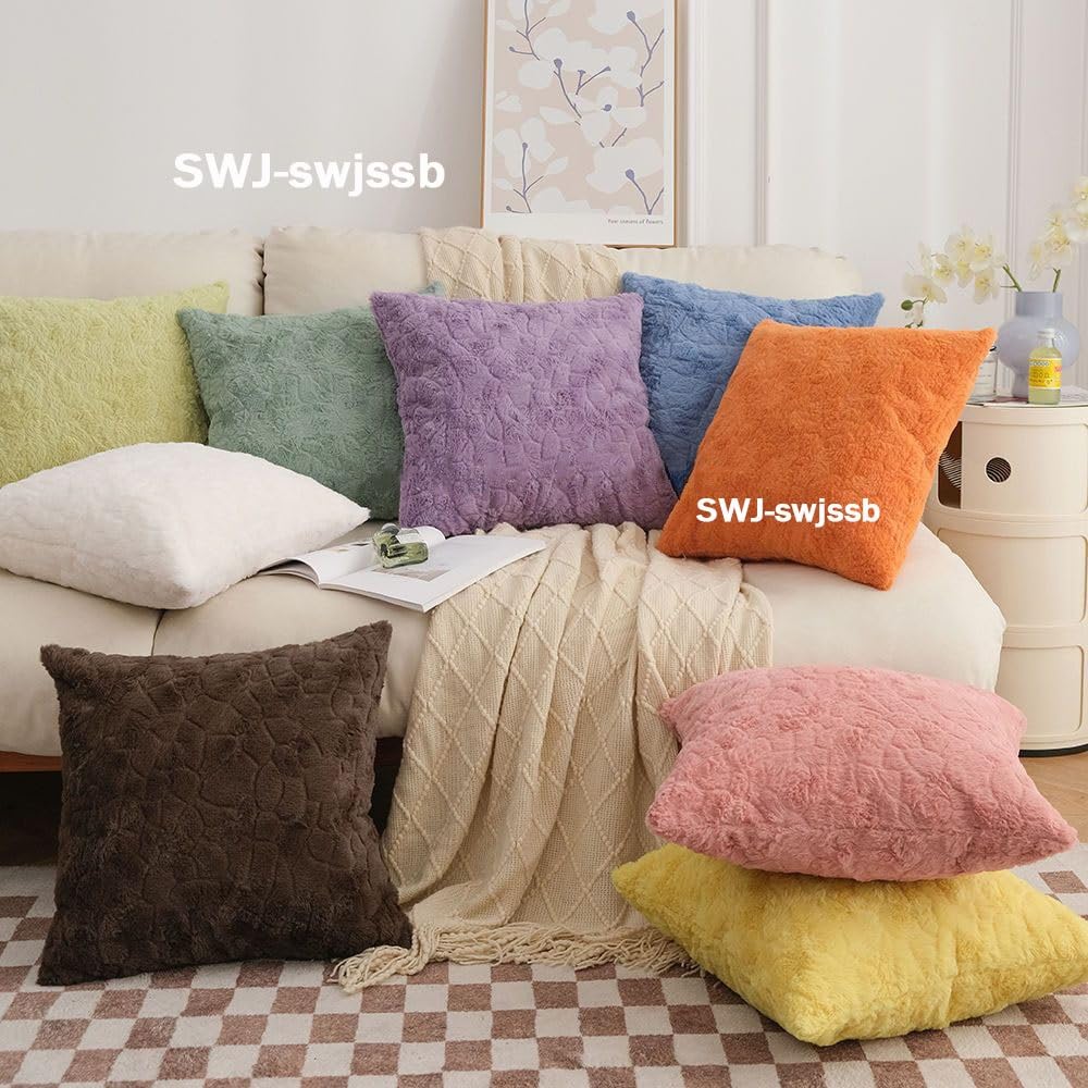 C0C373 Kussenhoezen, beige, 50 x 70 cm, bloemen, fluweel, decoratieve kussenslopen, 2-delige set met onzichtbare ritssluiting, gemakkelijk te reinigen, voor bank, slaapkamer, woonkamer, bed