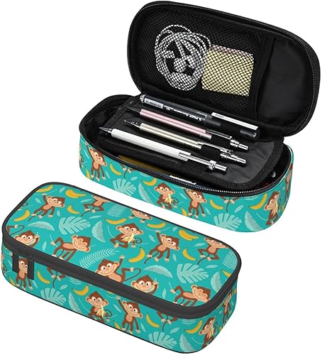 Miniatura 11 de Estuche organizador de lápices con patrón de gato negro, gran capacidad, papelería con cremallera, suministros escolares, bolsa para lápices para