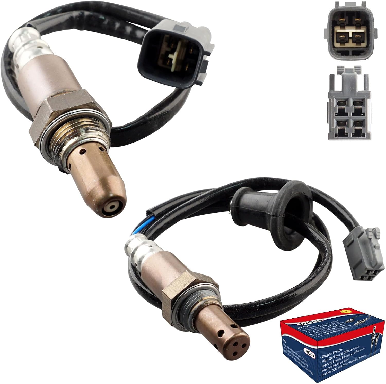2PCS 234-9118 234-4574 Oxygen O2 Sensor Upstream Downstream Set Heated Air Fuel Ratio Compatible with Honda CR-V Crosstour Civic 2012-2015 Acura ILX 2.4L L4 Replace 36531RX0A01 365325J0A01