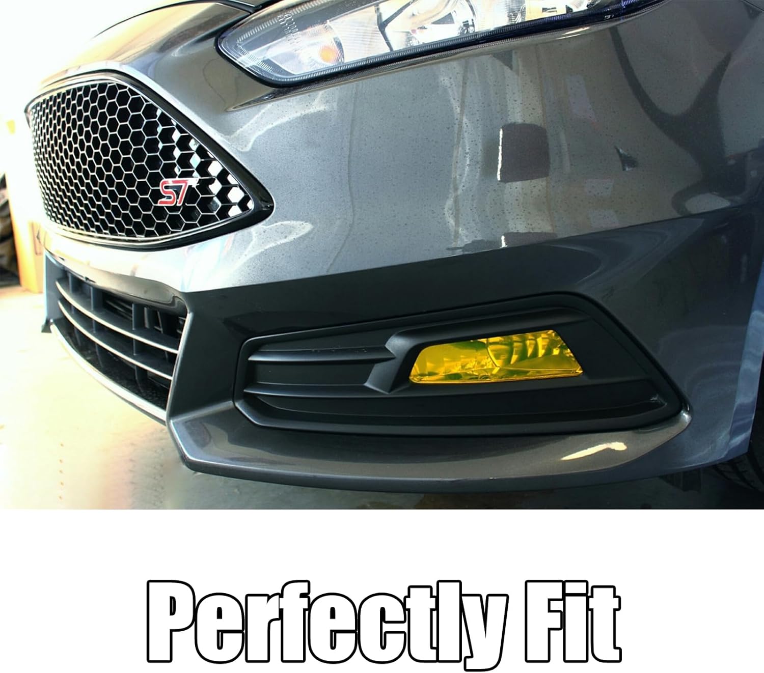 Front Fog Light Cover Trim for Ford Focus ST 2015-2018 OE Replacement Part F1EZ15266C F1EZ15266F Front Bumper Lamp Bezel Trim Can not fit with Focus Base Models (Matte Black)